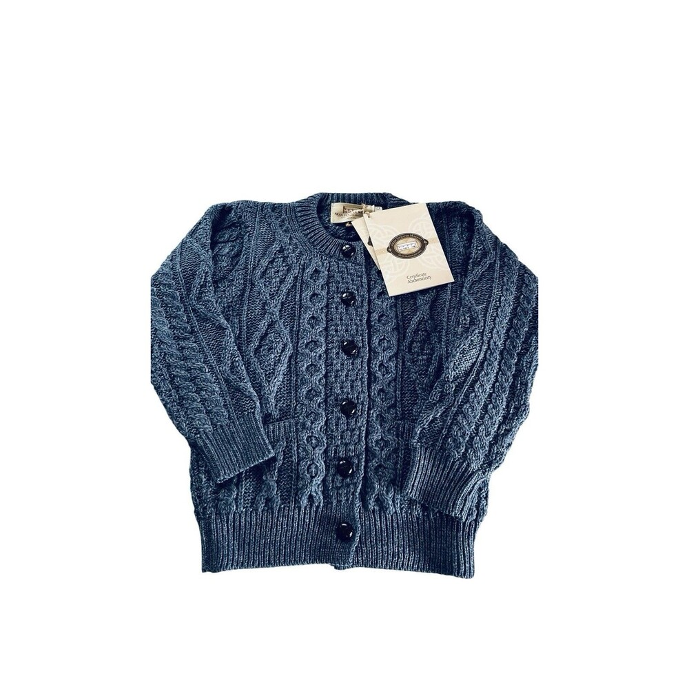 Aran Sweater Market Women XS Button Cardigan Wool Heritage Denim NWT